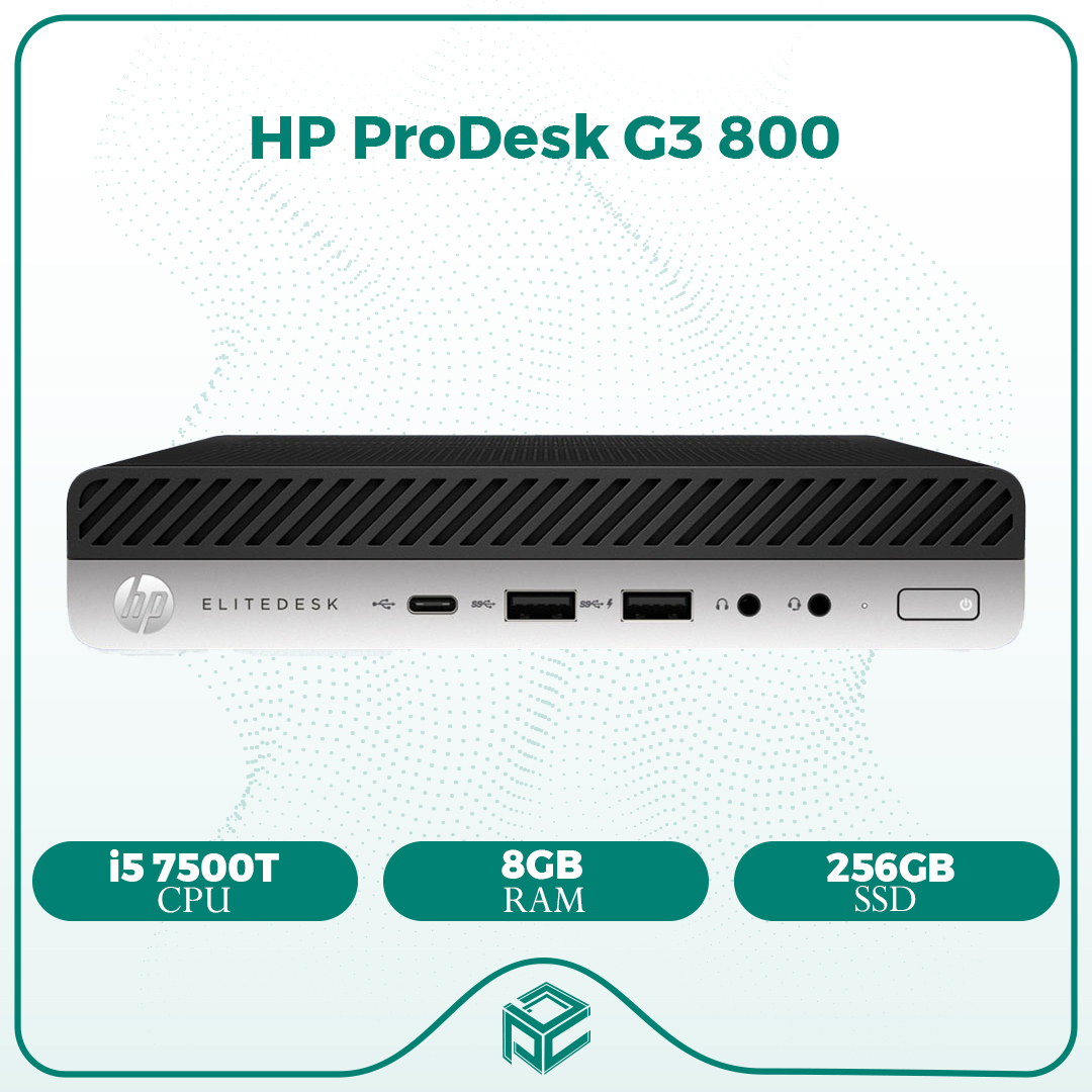 کیس تاینی استوک اچ پی HP EliteDesk G3 800 Mini - Cpu i5 7500T - Ram 8GB DDR4 - SSD 256GB