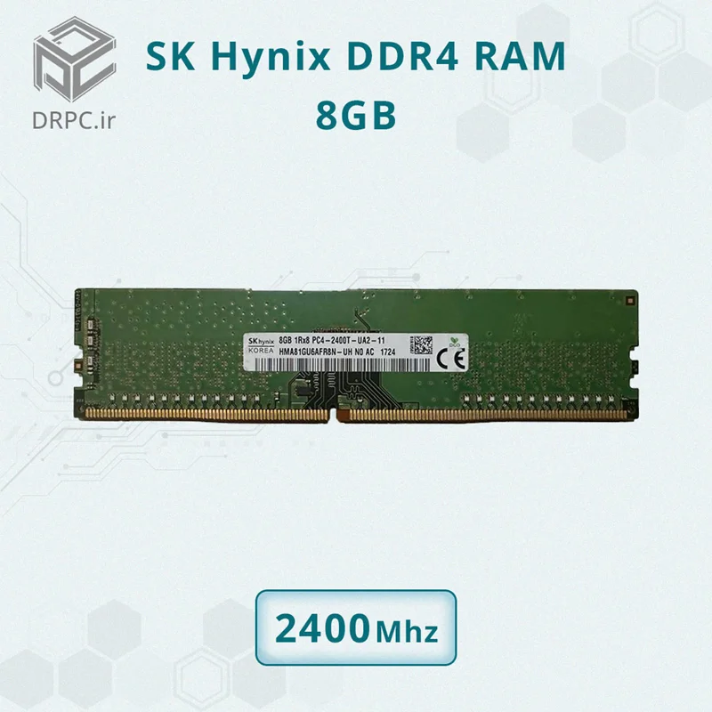 رم کامپیوتر هاینیکس Hynix مدل HMA81GU6AFR8N-UH ظرفیت ۸ گیگابایت DDR4 فرکانس ۲۴۰۰ مگاهرتز تایمینگ CL17