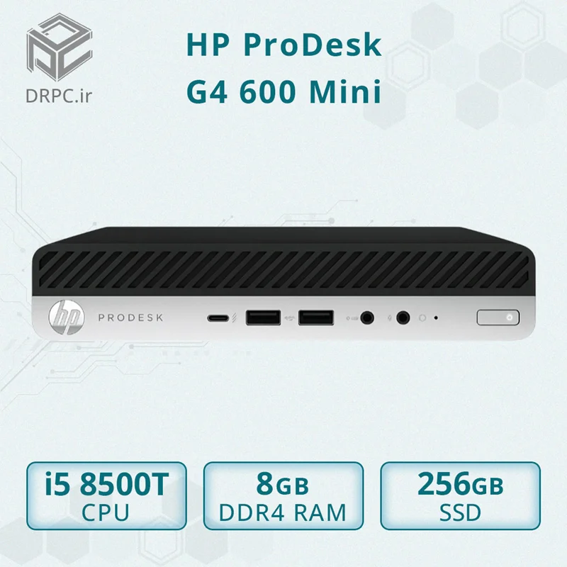 کیس تاینی استوک اچ پی HP ProDesk 600 G4 mini - Cpu i5 8500T - Ram 8GB DDR4 - SSD 256GB