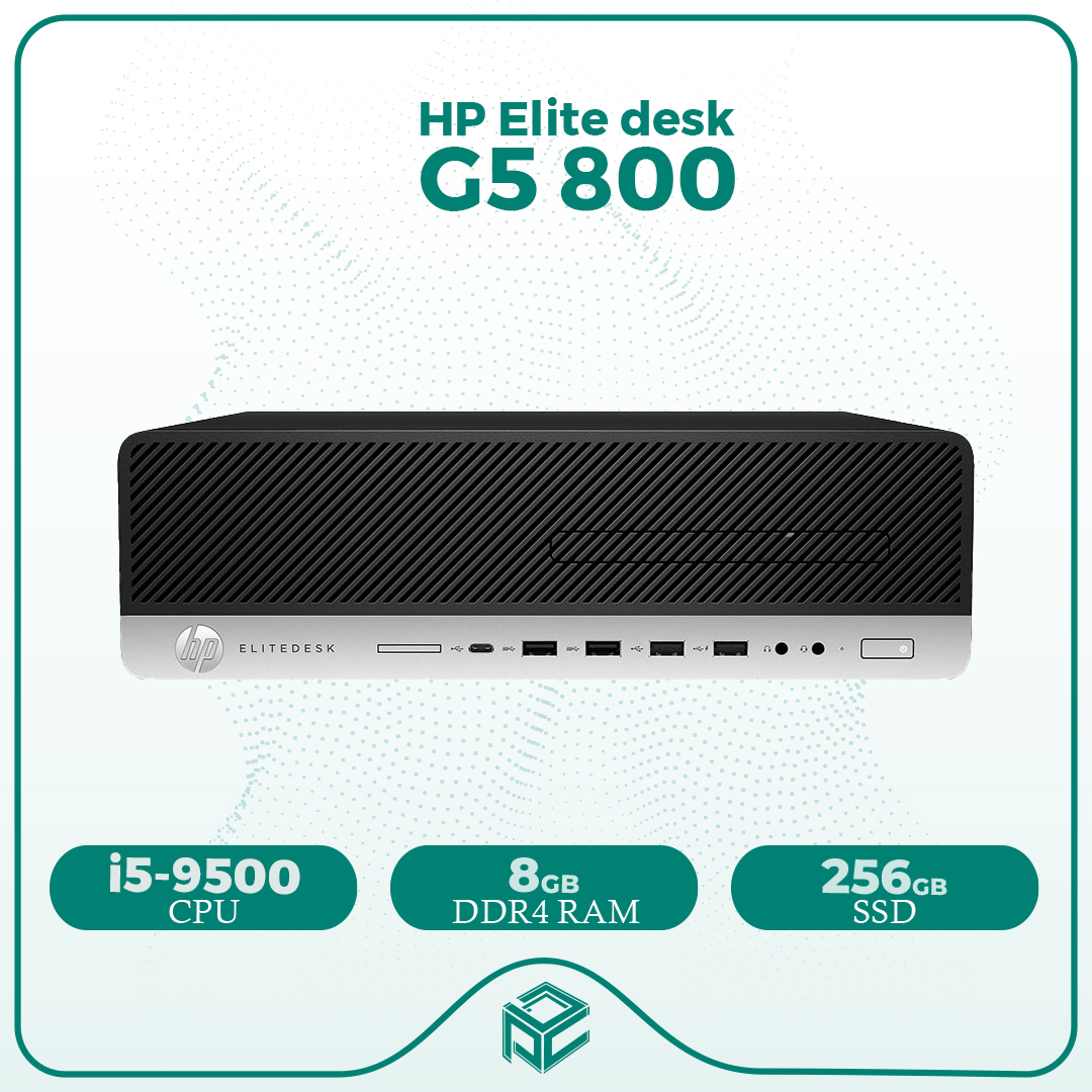 مینی کیس استوک اچ پی HP EliteDesk G5 800 - Cpu i5 9500 + Ram 16GB DDR4 + SSD 256GB - VGA Geforce 720
