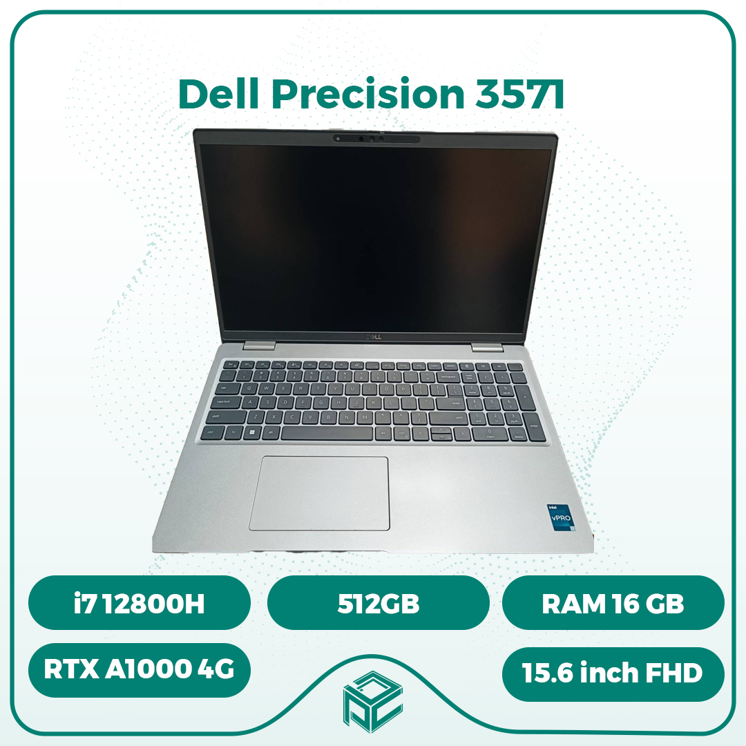 لپ تاپ استوک دل  Dell Precision 3571 i7 12800H VGA Nvidia RTX A1000 4GB Ram 16 GB DDR5 SSD 512 GB M2 15.6 inch FHD